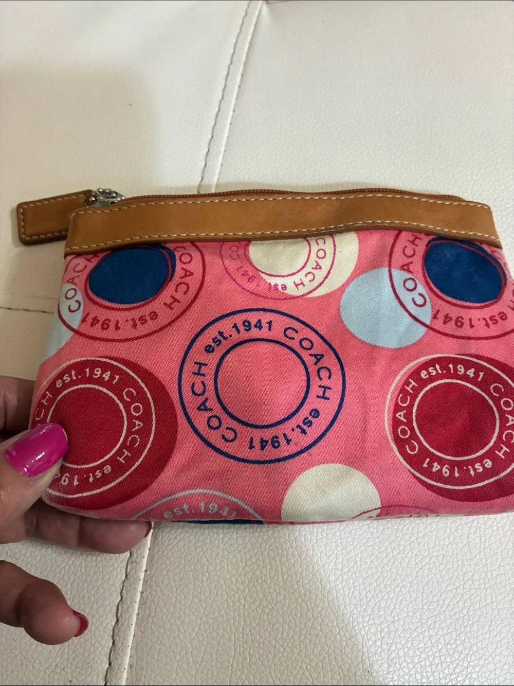 Vintage Y2KCoach Pink Circle Print Wristlet